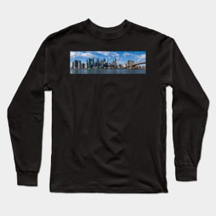 A panoramic view of Manhattan, New York taken from Dumbo Long Sleeve T-Shirt